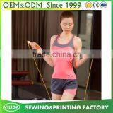 Custom Women's 100% Polyester Dry Fit Sport Vest Woman Athletic Slim Fit Fitness Tank Tops thumbnail-4