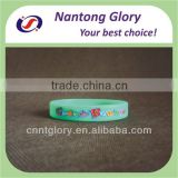 fashional style custom debossed color filled silicone wristbands