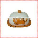 Hand painted tiger design Butter Holder Wholesale