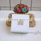 Elegant Lace White Engagement Ring Box With Beaded Name Plate of A thumbnail-1