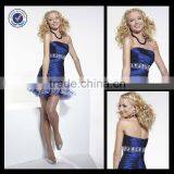 Wholesale Custom Made Sexy Mini Strapless Royal Blue Girl Dress Diamond Homecoming Dress H0005 thumbnail-1