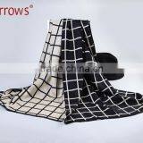 China Red Tartan Grid Plaid Shawl Pashmina Poncho Scarf for Ladies Girls Winter Late Autumn thumbnail-4