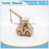 Wood 3D Vehicle Puzzles Mini Crane Car 3D Woodcraft Kit Assemble Paint DIY 3D Puzzle Toys for Kids Adults the Best Birthday Gift thumbnail-4