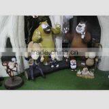 Fiberglass Polyresin Bald Head Bear Statue Combination Cartoon Character Figurine thumbnail-1