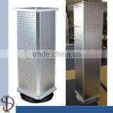 Revolving Square Pegboard Display Rack Tower