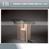 Elegant Design Travertine Base Console Table With Glass