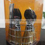 Plastic Handle 24pcs Cutlery Set in PVC Box and Low Price thumbnail-3