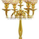 Gold Plated Crystal Ball Shiny Candelabra thumbnail-1