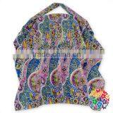 Fashion Navy Blue Floral Oversize Nursing Cover With a Bag - Breastfeeding Cover With a Bag - New Mom Gift thumbnail-3