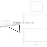 Euro Style White Highlight Lacquer Square Coffee Table thumbnail-2