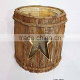 Home Decor Wood Lantern With Star Hole thumbnail-1