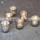 Gold Silver Mercury Glass Candle Holder
