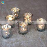 Gold Silver Mercury Glass Candle Holder thumbnail-1