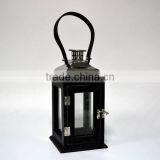 Wood Candle Lantern With Stainless Steel thumbnail-2
