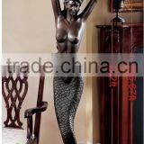 Bronze Nude Mermaid Electric Lamp Holder in Home Deocration thumbnail-2