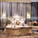 Royal Elegant English Style Victorian Silver Floral Painted Solid Wood Crown Bed With Matching Bedroom Items BF12-05244a thumbnail-6