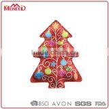 Canton Fair Booth Number: 6.0H24 Xmas Tree Shaped Red Melamine Reusable Plastic Dinnerware Snack Plate thumbnail-1