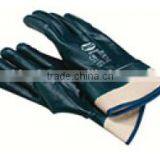 DDSAFETY Bule Color Industrial Knit Cotton Jersey Nitrile Coated Glove With Safety Cuff thumbnail-4