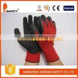 DDSAFETY Red Cotton Gloves With Black Latex Working Gloves Knitted With Latex Glove thumbnail-1