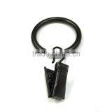 High Quality Black Coated Iron Curtain Ring With Clip / Rod Ring With Clip Hanging / A Ring With A Clip thumbnail-6