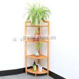 Bamboo Triangle Display Shelf, Bamboo Corner Rack 3 Tiers thumbnail-1