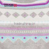 Girls Long Raglan Sleeve Fair Isle Cotton Sweater Knitting thumbnail-2