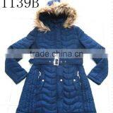 Fur Lining Long Style Jacket Lady Winter Coat With Hood thumbnail-4