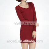 Skinny Fit Women Long Sleeve Home Dress Cotton Korean Stretch Style Long t Shirt thumbnail-4