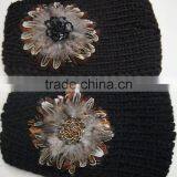 Fashion New Hot Knitted Acrylic Designer Feather Headband for Winter thumbnail-5