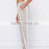 Fashion Bohemian Chiffon Cheap Ladies Loose Long Girl Wide Leg Casual Summer Beach Palazzo Blouse Coat Pant thumbnail-2