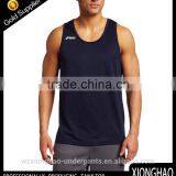 Man Muscle Dark Blue Soft Material Bodybuilding Singlet for Wholesale thumbnail-1