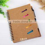 Customised Logo Kraft Blank Cover White Lined Inner Paper Spiral Notebook With Pen Colorful Sticky Notes Divider thumbnail-4