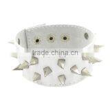 Triangular Prism Rivet Charm Bracelet Punk Style Cow Leather Bracelet thumbnail-2