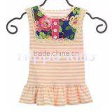 Wholesale Toddler Girls Cotton Tops Pink Stripe Peplum Top Persnickety Remake Tops thumbnail-1