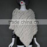 Factory Direct Sale Triangle Rabbit Fur Knitting Shawl Lady Favourite thumbnail-1