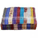 Silk Stripe Patchwork Kantha Floor Cushion Wholesale Floor Cushion thumbnail-1
