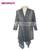 Mesh Knot 3 Quarter Sleeve Old Women Kimono Cardigan Office Wear