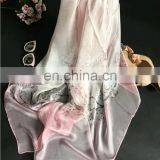 Women Lady 100% Silk Printed Scarf White Silk Scarf for Painting