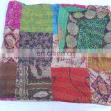 Reversible Kantha Silk Sari Scarf Shawl Dupatta Neck Wrap Indian Handmade Stitch Kantha Vintage Patchwork Silk Stole Women