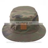 Small Order Custom Printed Bucket Hats with custom leather patch or woven labels , tags