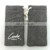 Custom Gray Print Cotton Drawstring Sunglasses Bag Goggles Pouches thumbnail-4