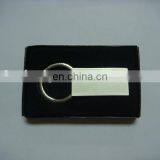 Popular Item Metal Keychain in Rectangle Shape, Customer Logo Marked Blank Keychain Shinny Finished With Black Box