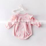 Solid Color Wave Point Pattern Full Sleeve Romper Jumpsuit With Headband Beautiful Girls Daily Wear Romper thumbnail-1