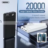 Remax 2020 Newest Design High Capacity  Portable USB Power Bank 20000mAh  For Mobilephone