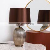 Vintage Design Home Decor Modern Bedside Embossed Surface Gold Ceramic Light for Reading thumbnail-3