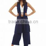 Longline Sleeveless Suit Women Jacket