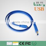 blue color hot sell flat usb am/bm cable