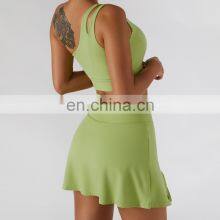 Sexy One Shoulder Strap Bra And With Shorts Golf Tennis Skirt 2 Piece Tracksuit Yoga Sets Fitness Women Running Workout Clothing thumbnail-2