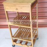 Bamboo Kitchen Trolley with Drawer&Shelf