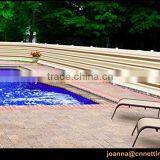 Ivory / Khaki / Brown Striped Outdoor Privacy Screen Net Mesh For Deck, Balcony, Fence, Pool or Patio. 34" H x 184" L INCHES thumbnail-4